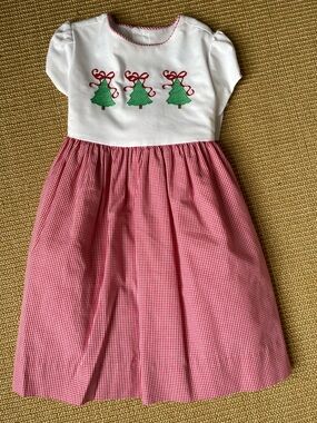 Bailey boys red and green Christmas tree dress with bow 4T NWT